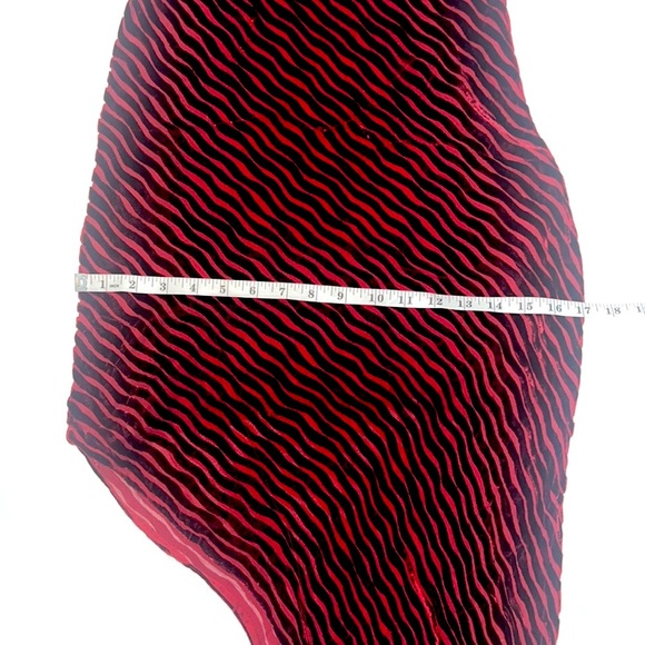 KARL LAGERFELD Collection FW 1994 Velvet Devoré Asymmetrical Red Velvet Dress xs - Picture 10 of 17